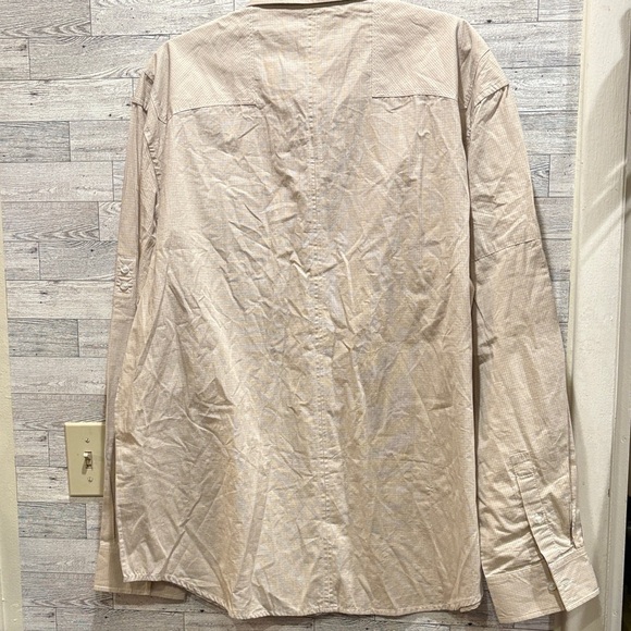 ECHO UNLTD Casual Beige Button-Up Shirt - Picture 4 of 6